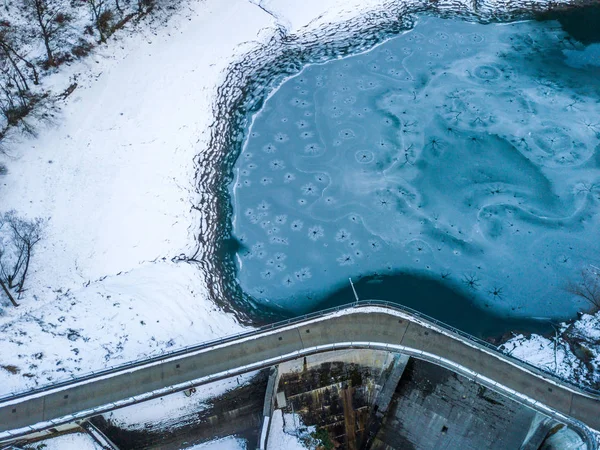 Donmuş Göl Sinirsel Gibi Muhteşem Bir Yapıya Sahip — Stok fotoğraf