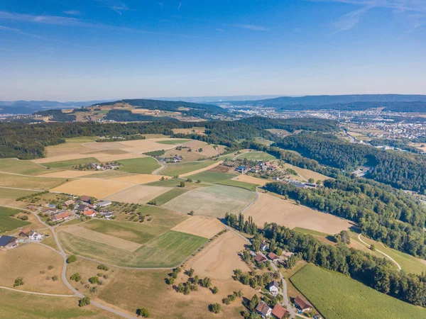 Vista Aérea Zona Rural Suiza Europa — Foto de Stock