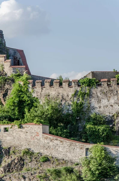 Almenas Medievales Castillo Río Danubio Ank Ciudad — Foto de Stock