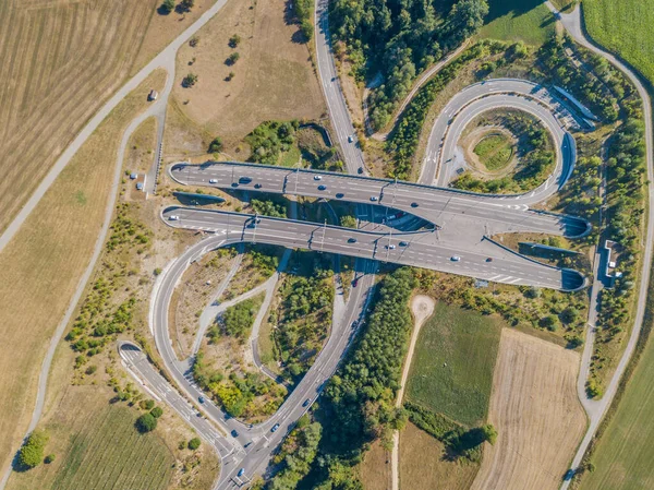 Вид Воздуха Автомобильный Мост Вход Туннель Швейцарии — стоковое фото