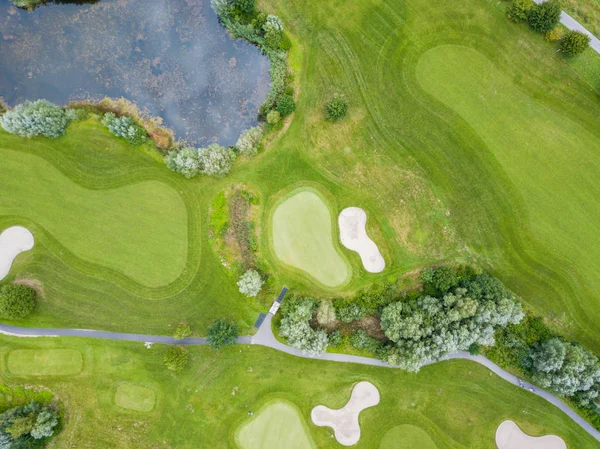 Aerial view of golf course in Europe