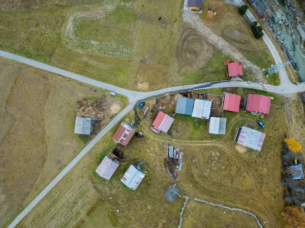 Luftaufnahme Eines Dorfes Der Schweiz — Stockfoto