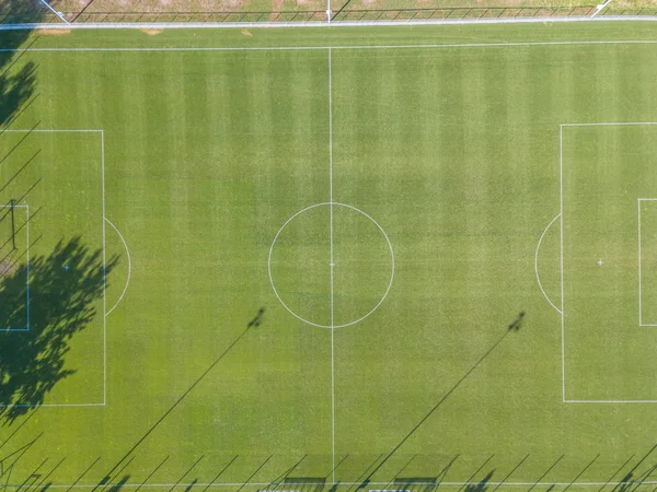 Vista Aérea Del Campo Fútbol Verde Para Fútbol Suiza — Foto de Stock