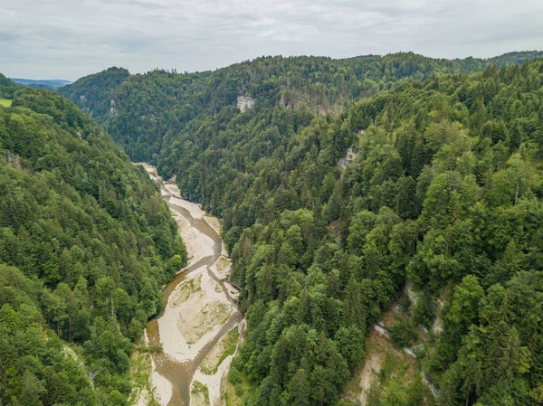 Pemandangan Udara Sungai Liar Sense Fribourg Swiss — Stok Foto