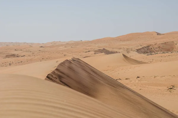 Dunes Sable Avec Configuration Vent Dans Désert Sable Wahiba — Photo