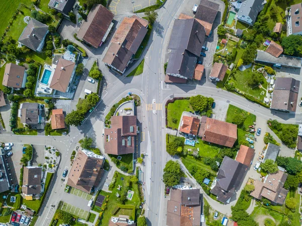 Flygfoto Över Byn Schweiz — Stockfoto