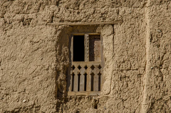 Vieja Ventana Madera Casa Abandonada Omán — Foto de Stock