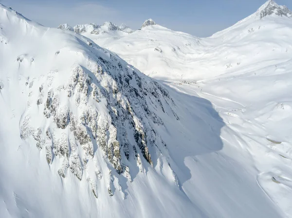 Veduta Aerea Delle Montagne Innevate Delle Alpi Svizzere — Foto Stock