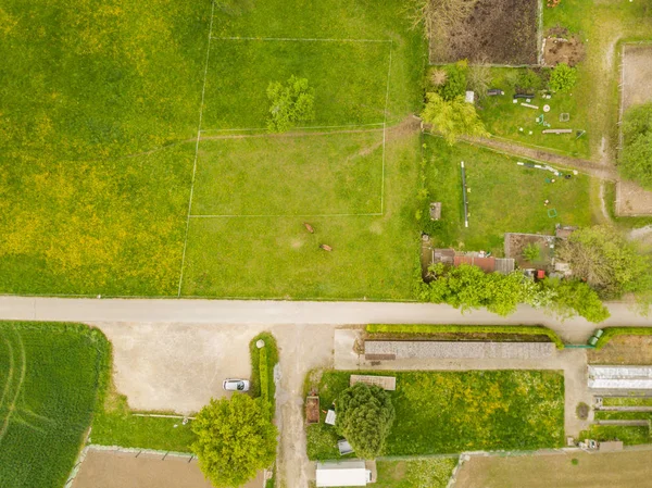 Vista Aérea Sobre Campo Verde Primavera — Foto de Stock