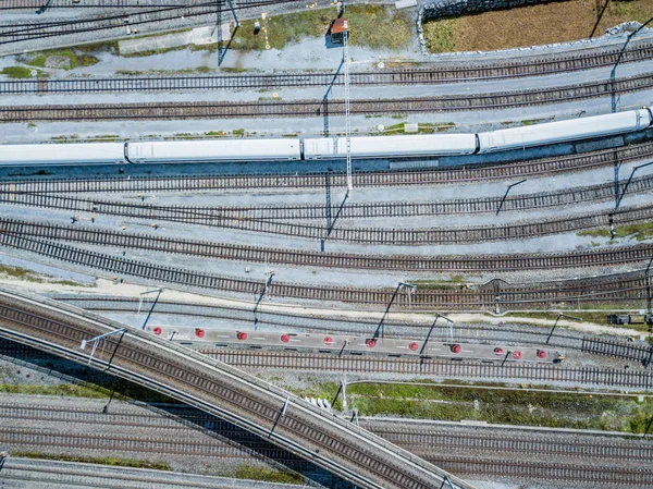 チューリッヒ スイスの高速道路の交差点の空中ビュー — ストック写真