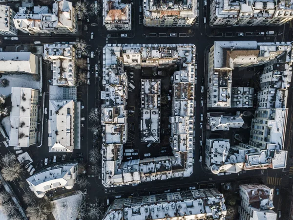 Aerial View Urban Block Buildings Top View — 스톡 사진