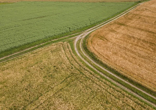 Aerial View Road Fields — Stock Photo, Image