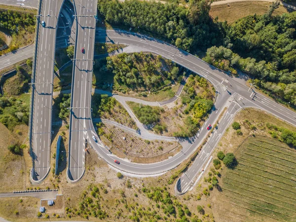 Aerial View Highway Bridge Tunnel Entrance Switzerland — Stock Photo, Image