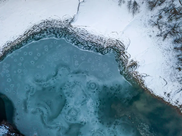 Παγωμένη Λίμνη Εντυπωσιακή Δομή Όπως Νευρικό Δίκτυο — Φωτογραφία Αρχείου