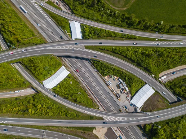 Luchtfoto Van Kruising Van Snelweg Zürich Zwitserland — Stockfoto