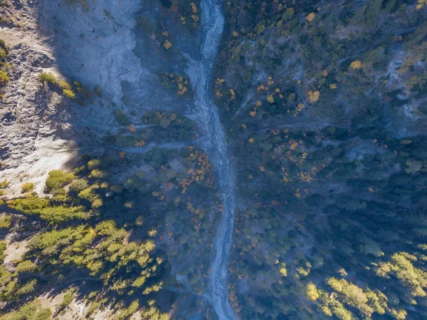 Aerial View Gorge Mountain Area River Forest — Stock Photo, Image