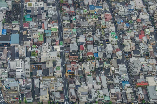 東京の街並みを上から見た空中風景 — ストック写真
