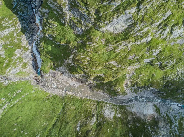 Flygfoto Över Vattenfall Schweiziska Bergen — Stockfoto