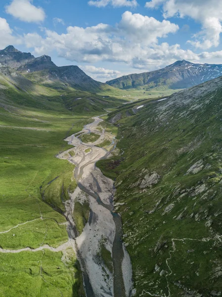Pemandangan Udara Jauh Dan Liar Sungai Sense Swiss Warna Musim — Stok Foto