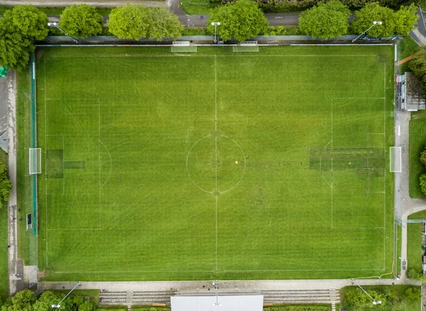 Vista Aérea Del Campo Fútbol Vacío Europa — Foto de Stock