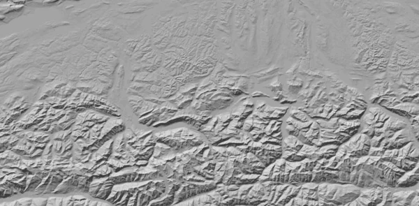 数字地形模型在透视3D视图中 数字高程模型 Dem 中的瑞士阿尔卑斯山 计算机生成的景观 — 图库照片