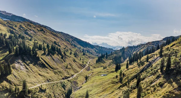 Pemandangan Udara Jalan Pegunungan Swiss — Stok Foto