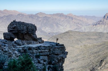Rocky cliff in mountains in Oman