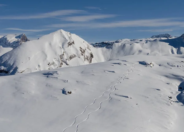 Vista Aérea Del Bosque Cubierto Nieve Escenario Tranquilo —  Fotos de Stock
