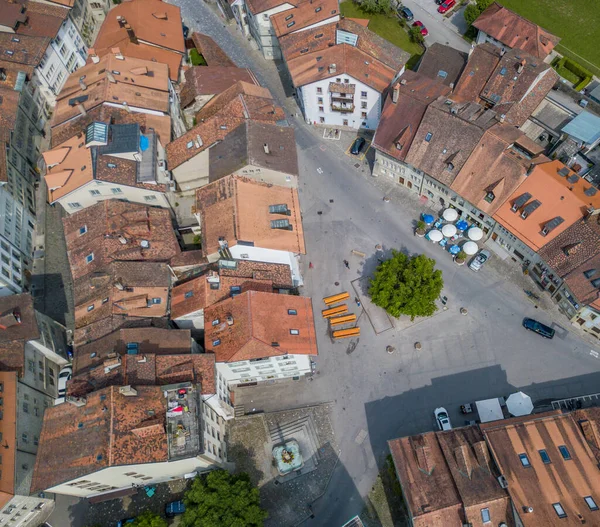 Veduta Aerea Dell Antica Città Medievale Friburgo Svizzera — Foto Stock