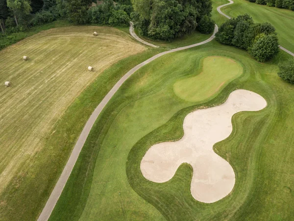 Letecký Pohled Golfové Hřiště Evropě — Stock fotografie