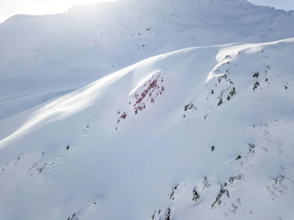 Luchtfoto Van Besneeuwde Bergen Zwitserse Alpen — Stockfoto