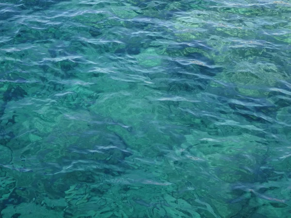 Superficie Del Agua Del Mar Mediterráneo Suelo Marino Visible Través —  Fotos de Stock