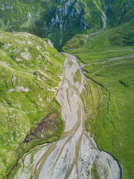 Aerial View Hiking Trail Mountains — Stock Photo, Image