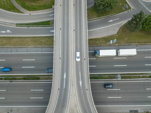 Pemandangan Udara Persimpangan Jalan Tol Zurich Swiss — Stok Foto