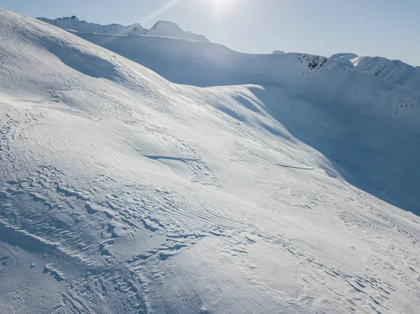 Luchtfoto Van Besneeuwde Bergen Zwitserse Alpen — Stockfoto