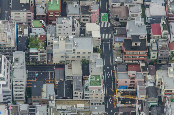 Aerial view of Tokyo cityscape from high above
