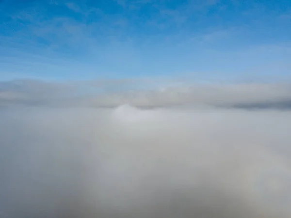 Vedere Aeriană Peisajului Rural Din Elveția Acoperit Ceață — Fotografie, imagine de stoc