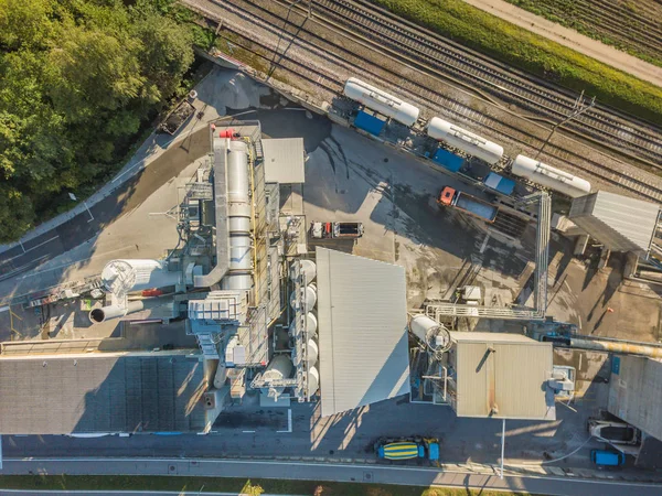 Повітряний Вид Цементного Заводу Бетонне Виробництво Швейцарії — стокове фото