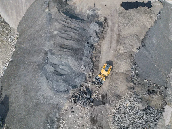 Aerial View Large Excavator Construction Site — ストック写真