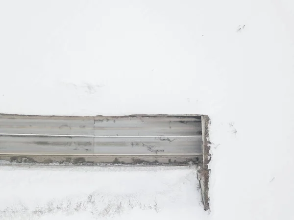 Pemandangan Udara Jalan Yang Tertutup Salju — Stok Foto