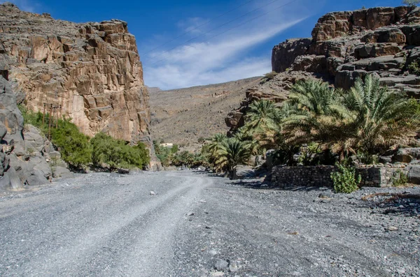 Гравийная Дорога Через Долину Вади Омане — стоковое фото