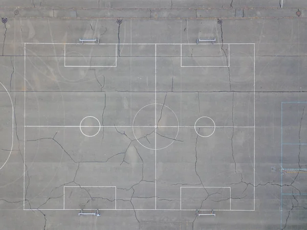 Luftaufnahme Eines Fußballfeldes Auf Beton — Stockfoto