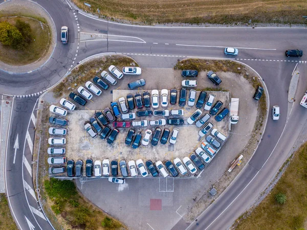 Luftaufnahme Eines Überfüllten Parkhauses — Stockfoto