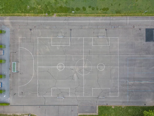 Aerial View Football Field Concrete — Stock Photo, Image