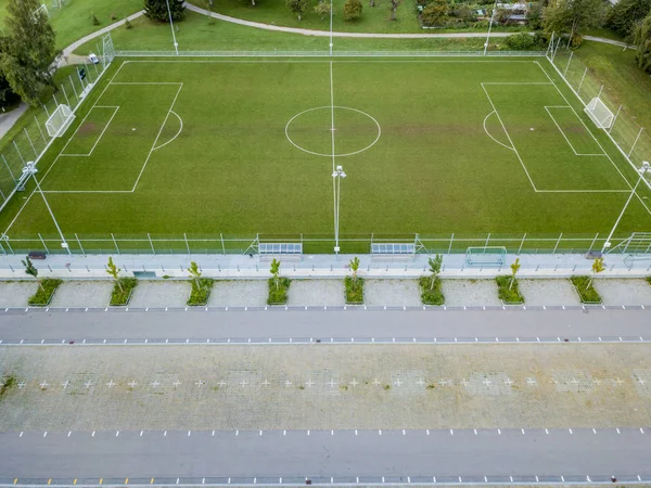 Sviçre Futbol Için Yeşil Futbol Sahası Manzarası — Stok fotoğraf