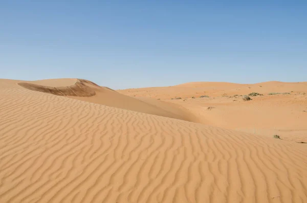 Dunas Areia Com Padrão Vento Deserto Areias Wahiba — Fotografia de Stock