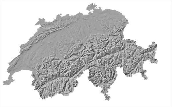 救济地图 国家等深线图 在边境被截断了数字高程模型Cgi图 — 图库照片