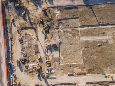İnşaat alanının havadan görüntüsü