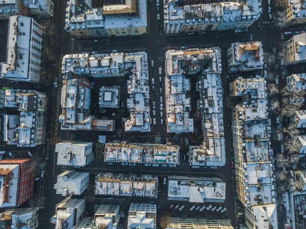 Aerial View Urban Block Buildings Top View — 스톡 사진