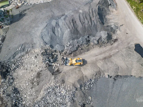 Vista Aérea Grande Escavadeira Canteiro Obras — Fotografia de Stock